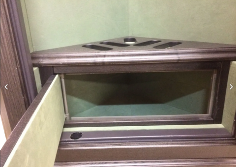 Corner safe with bulletproof glass in wood "Sapsan 2"