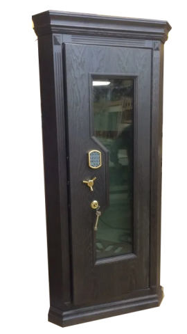 Corner safe with bulletproof glass in wood "Sapsan 2"