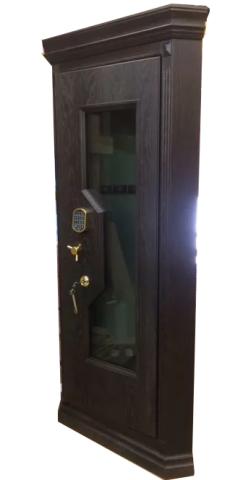 Corner safe with bulletproof glass in wood "Sapsan 2"