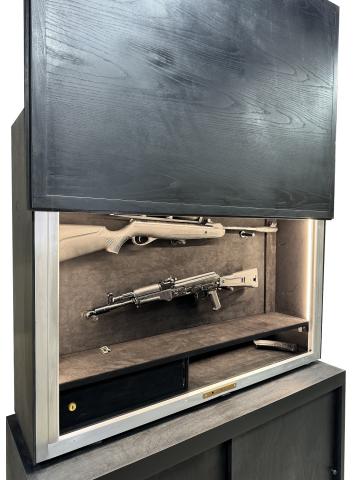 Gun safe 2 barrels flush mounted on the wall