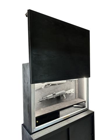 Gun safe 2 barrels flush mounted on the wall