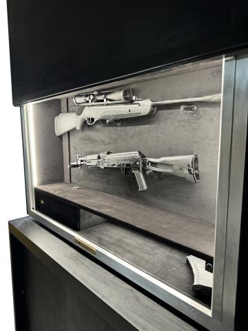 Gun safe 2 barrels flush mounted on the wall