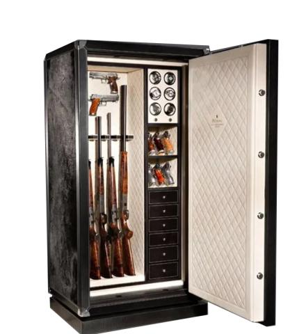 Gun safe in leather "Black Cubic Zirconia"