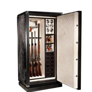 Gun safe in leather "Black Cubic Zirconia"